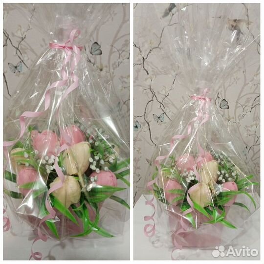 Композиция из мыльных тюльпанов