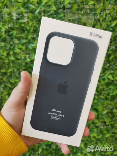 MagSafe Кожаный Чехол iPhone 13 Pro Max (Dark)