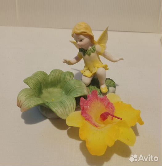 Фигурка статуэтка ангел и цветок свеча