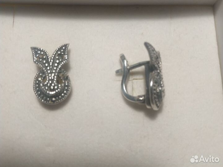 Серьги серебро СССР 925 проба