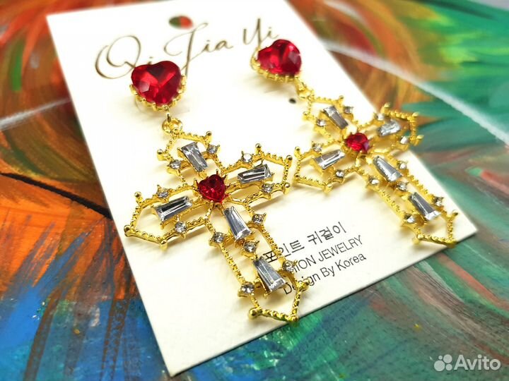 Новые серьги кресты на праздник
