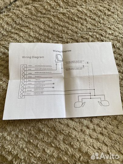 Система складывания бокового зеркала