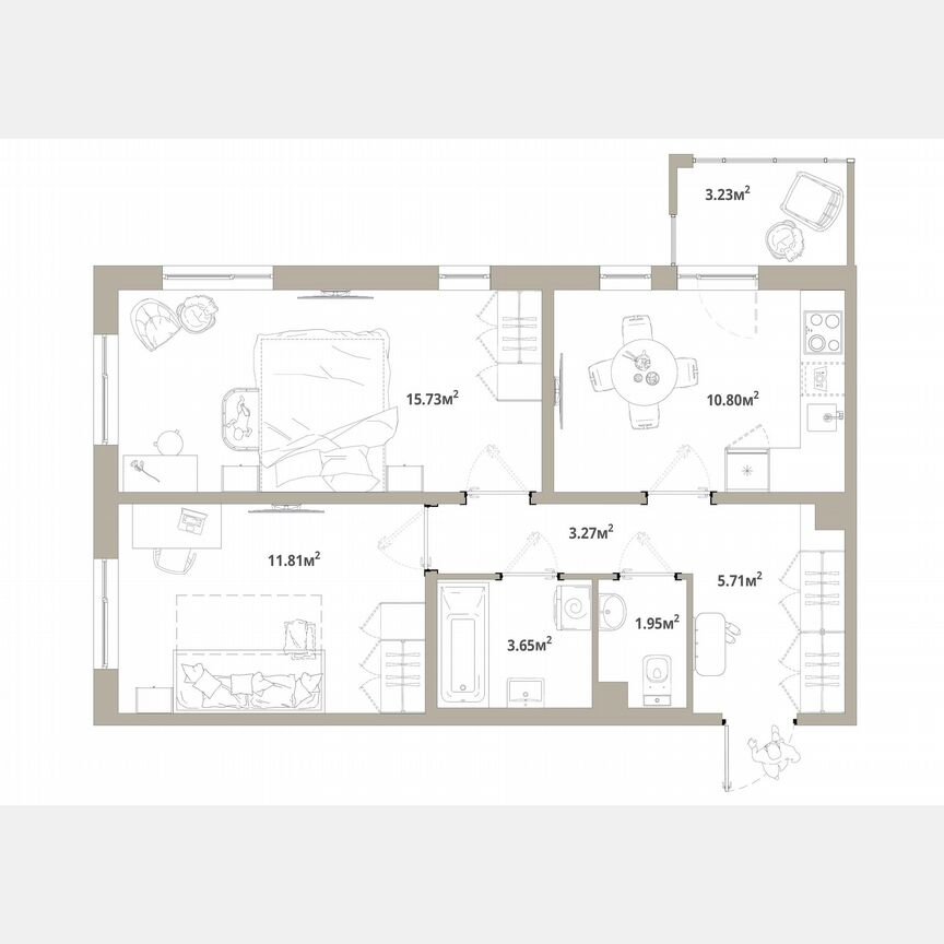 2-к. квартира, 53,9 м², 7/12 эт.