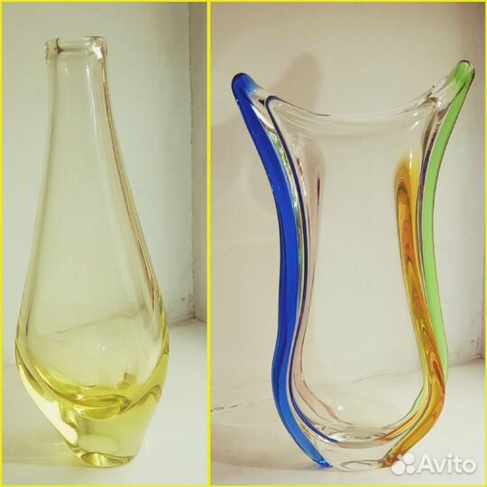 Ваза Цветное стекло СССР, Чехия