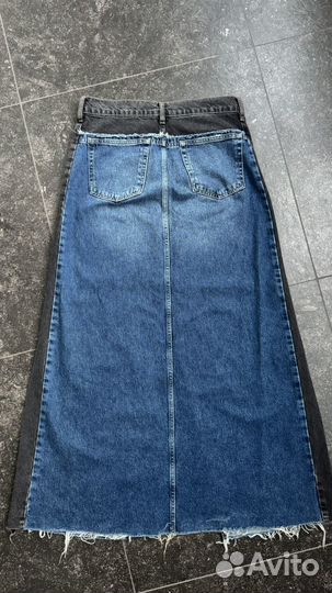 Джинсовая юбка лайм