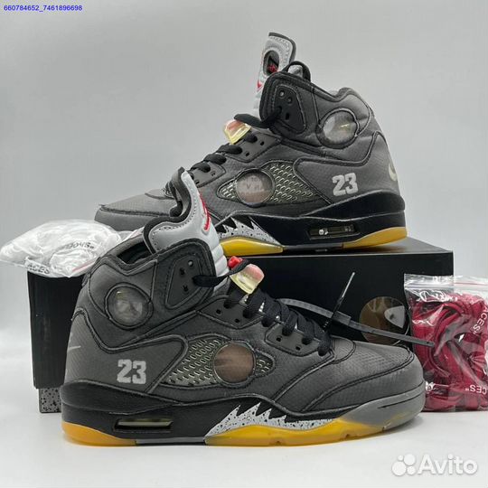 Кроссовки Nike Air Jordan 5 Retro Off-White (Арт.23811)