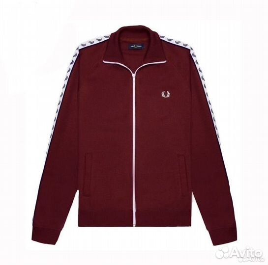 Fred perry олимпийка с лампасами красная