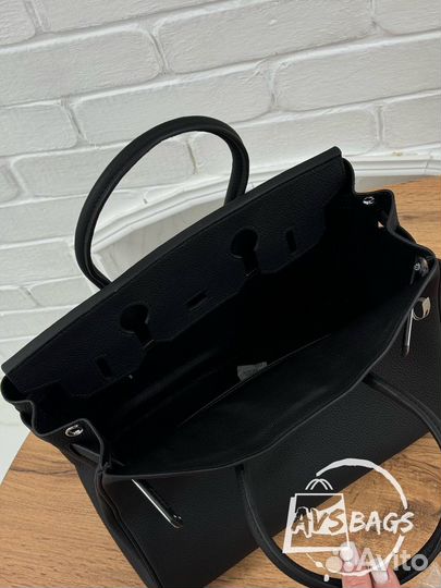 Сумка Hermes Birkin 30 черная кожа серебро