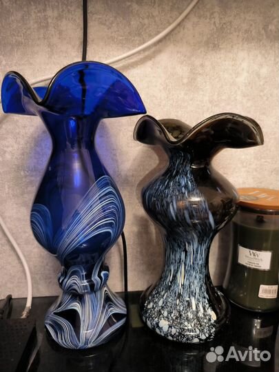 Вазы из цветного стекла СССР