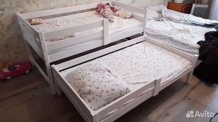 Кровать для 2 детей выдвижная двухъярусная 160*80