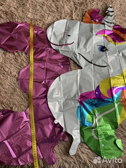 Воздушный шар цифра 3 и единорог