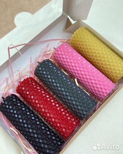 Набор свечей из вощины (цветной и натуральной)