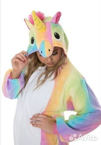 Пижама кигуруми Единорог радужный новая