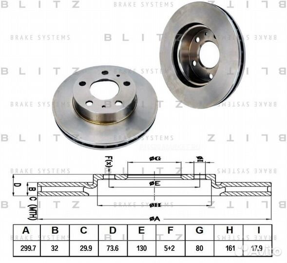 Blitz BS0241 Диск тормозной перед