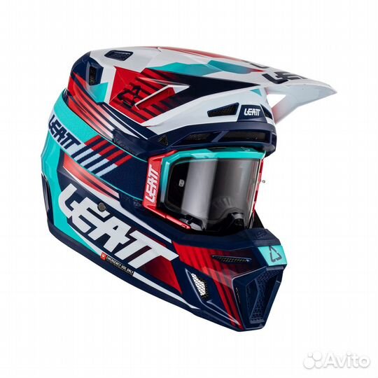 Новый Шлем Leatt 8.5 Helmet V23 красно-синий +очки