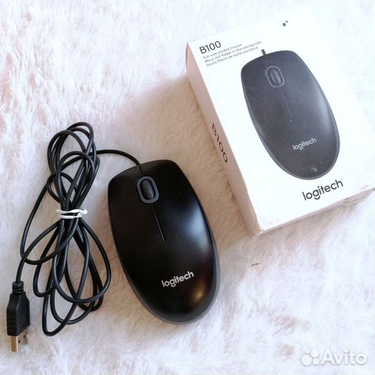 Мышь проводная Logitech B100
