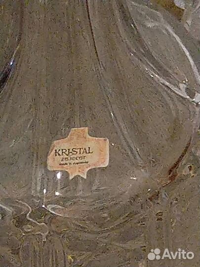 Графин, вазы, хрусталь, Чехословакия, подвески