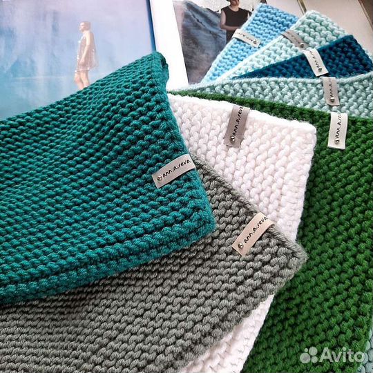 Шапка вязаная бини, ручная работа