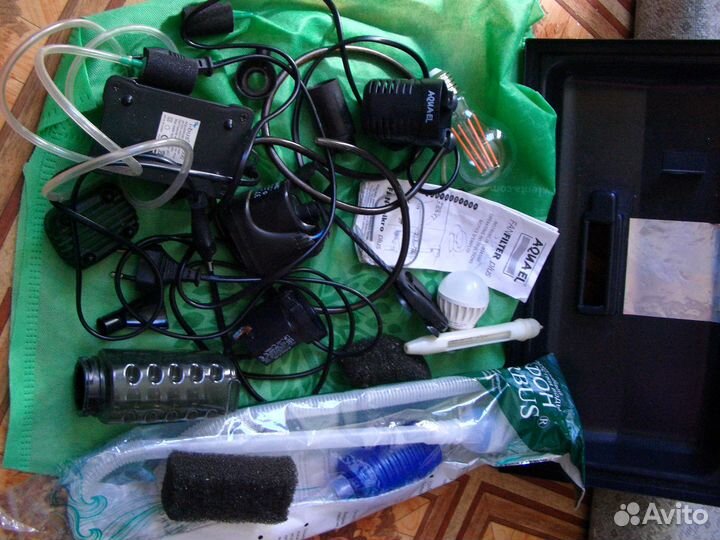 Аквариум, нагреватель и прочее