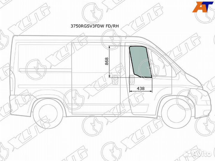 Стекло двери передней правой Fiat Ducato 250