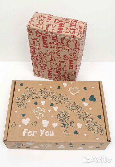 Крафтовые коробки с рисунком