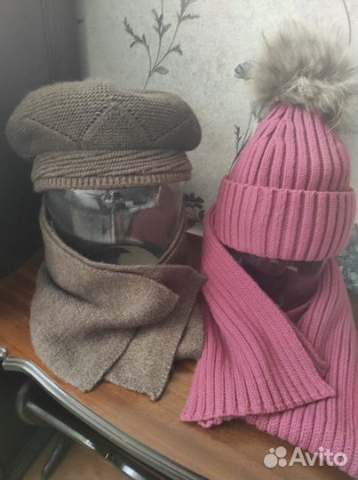 Шапка с шарфом и Шапка -берет с шарфом