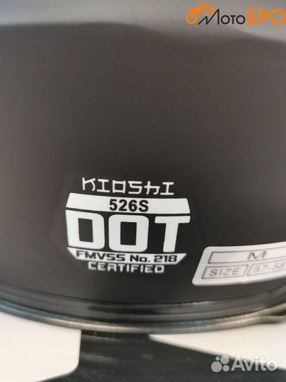 Шлем мото kioshi 516 Solid открытый, черный