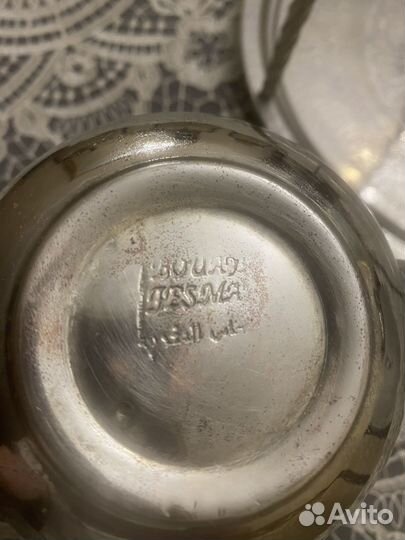 Медный поднос с чайником