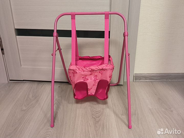 Детская тележка и качели для кукол