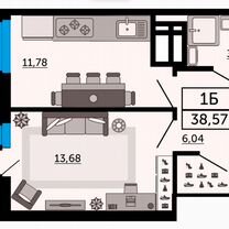 1-к. квартира, 38,5 м², 4/24 эт.