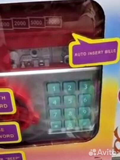 Копилка сейф красная детская игрушка