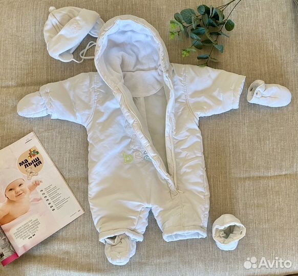 Комбинезон демисезонный 50-62 Mothercare + шапочка