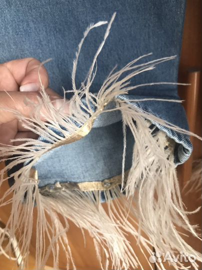 Джинсы lime с перьями