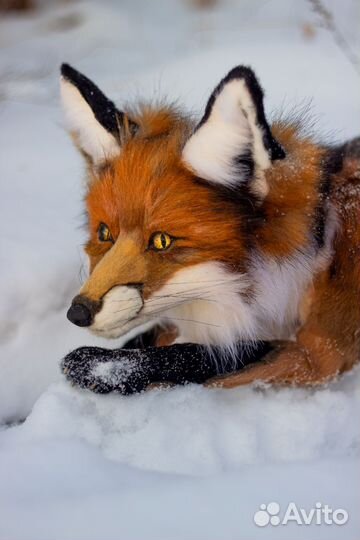 Лиса интерьерная игрушка из искусственного меха