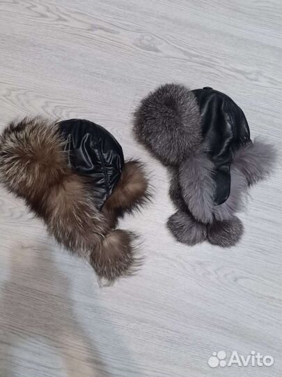 Шапка ушанка зимняя женская чернобурка