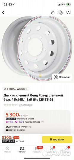 Диск стальной r16 Off Road Wheels