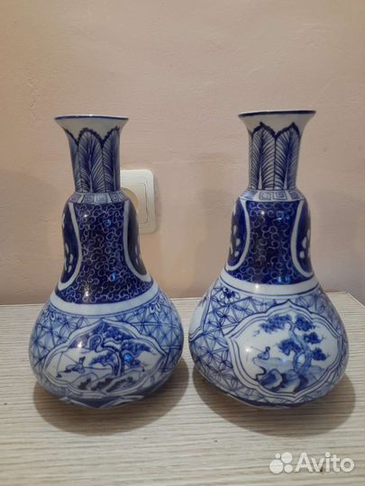Вазы парные фарфор Китай 23см