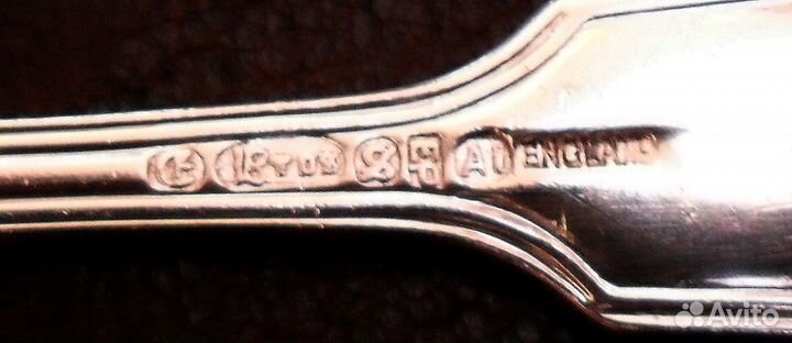 Набор старинных английских чайных ложек,серебрение