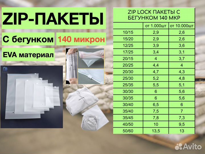Пакеты зип лок с бегунком