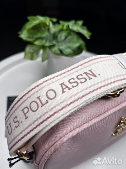 Сумка US polo assn розовая крлсс-боди
