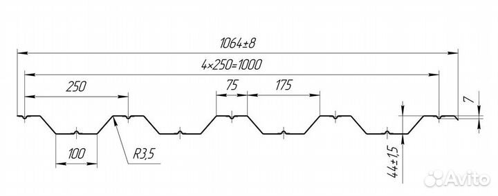Профнастил нс44 на кровлю