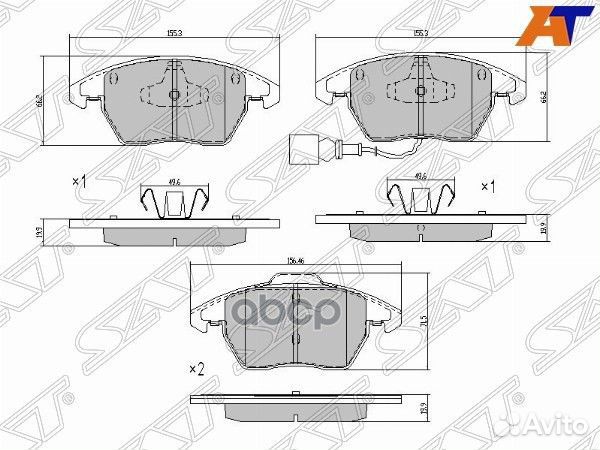 Колодки тормозные перед VAG passat 09/polo14