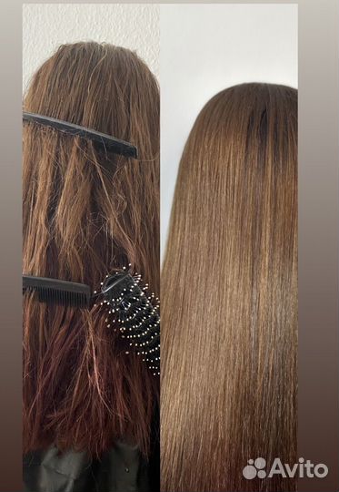 Кератиновое выпрямление волос