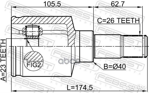 Шрус внутренний левый 23X40X26 2111-CB320atlh F