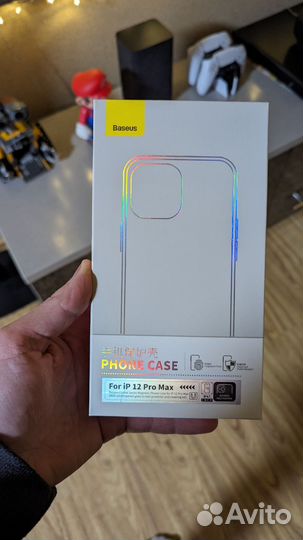 Прозрачный жёсткий чехол Baseus с magsafe + стекло