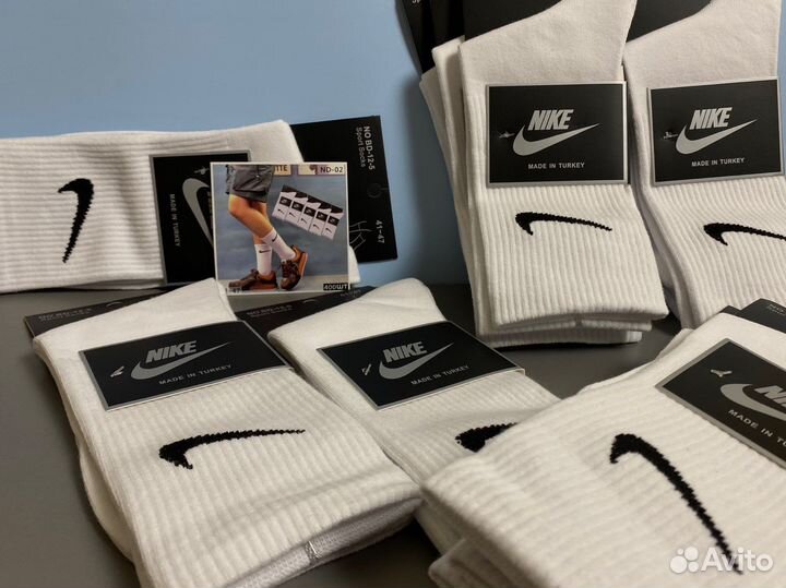 Носки Nike высокие белые 3 пары
