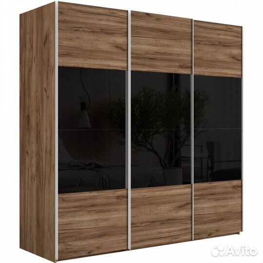 Шкаф-купе Эста 3-х дверный Комби (6 лдсп / 6 Черны