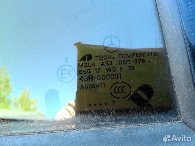 Стекло двери задней правой (форточка) Mercedes