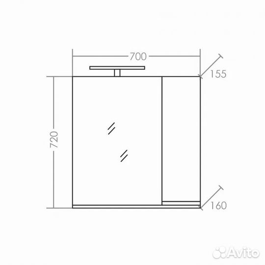 Зеркальный шкаф Санта Марс 70 свет
