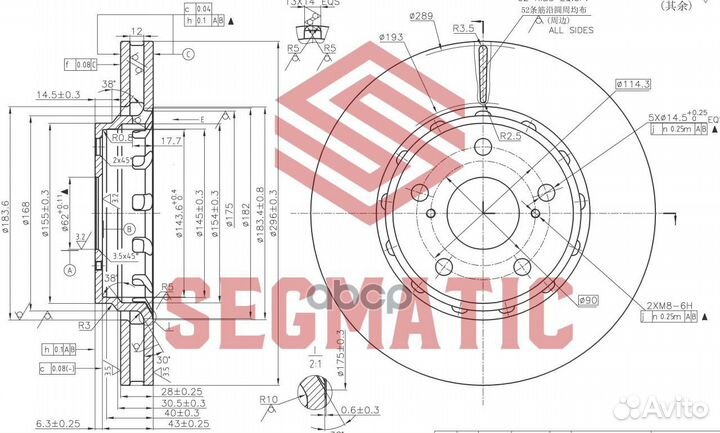 Диск тормозной toyota camry -11 перед. SBD30093393
